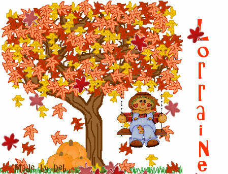 leaves photo: Leaves Lorrainescarecrowandtree.gif