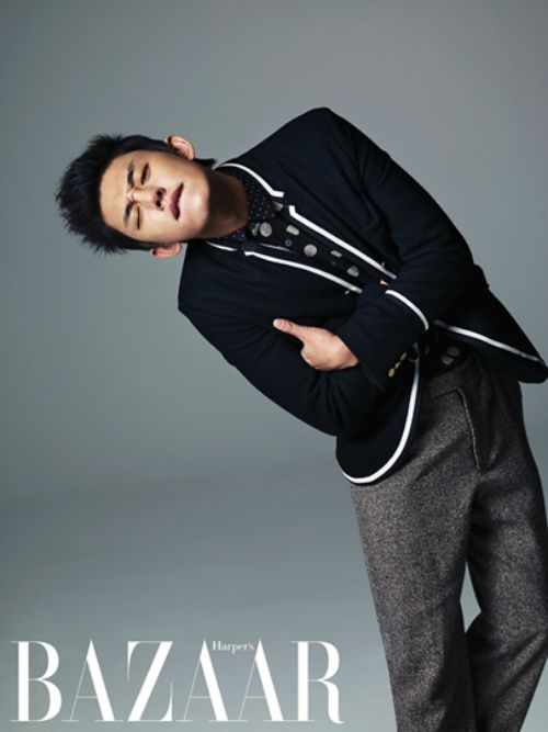 Yoo Ah-in in fall/winter fashion for Bazaar