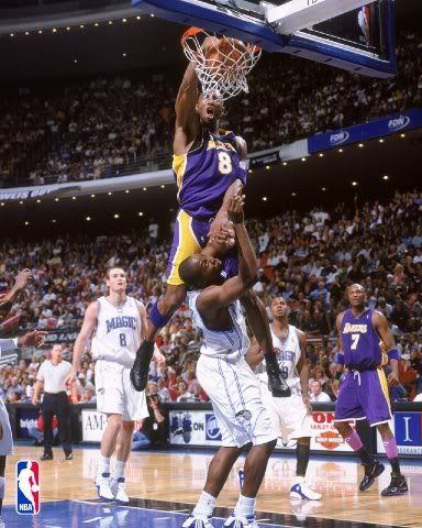 lebron james dunk over kobe. Was dwight dunked on James