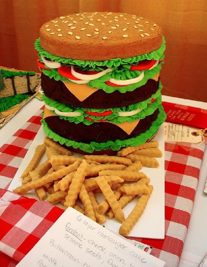 funny and burger cake