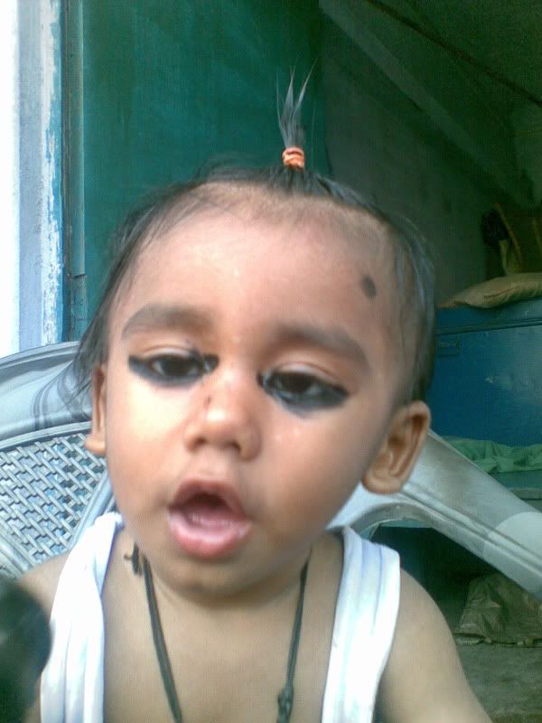 Cute baby in mad mood