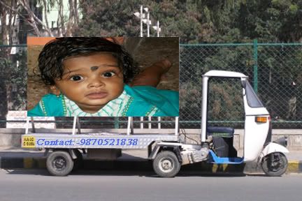 Cute baby photo on Auto rikhsha