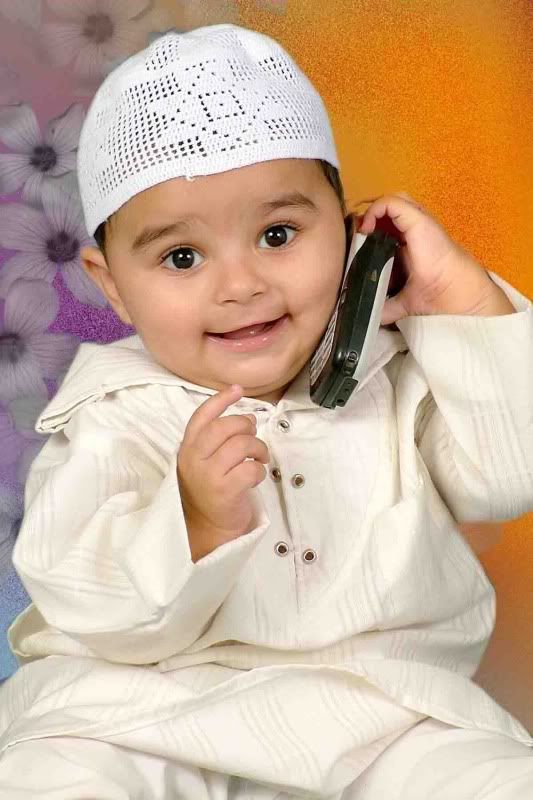 cute boy photo with mobile