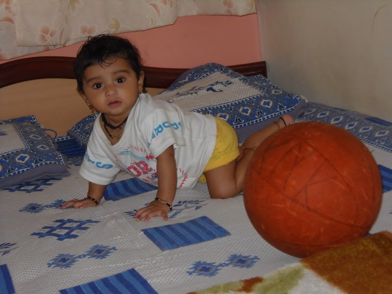 Cute baby with ball